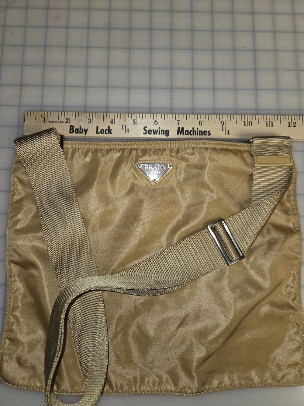 Vintage Prada Nylon Crossbody Bag - Gold
